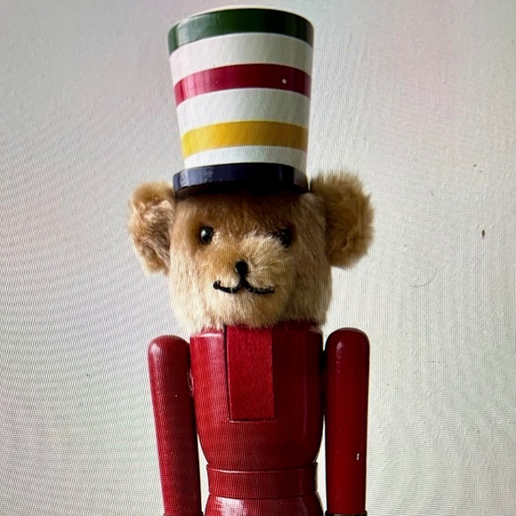 Rare HBC Stripes 18-Inch Bear Nutcracker – wooden, hand-painted. See pics. - Picture 1 of 7